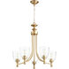 Rossington 5 Light 25 inch Aged Brass Chandelier Ceiling Light in Clear Seeded