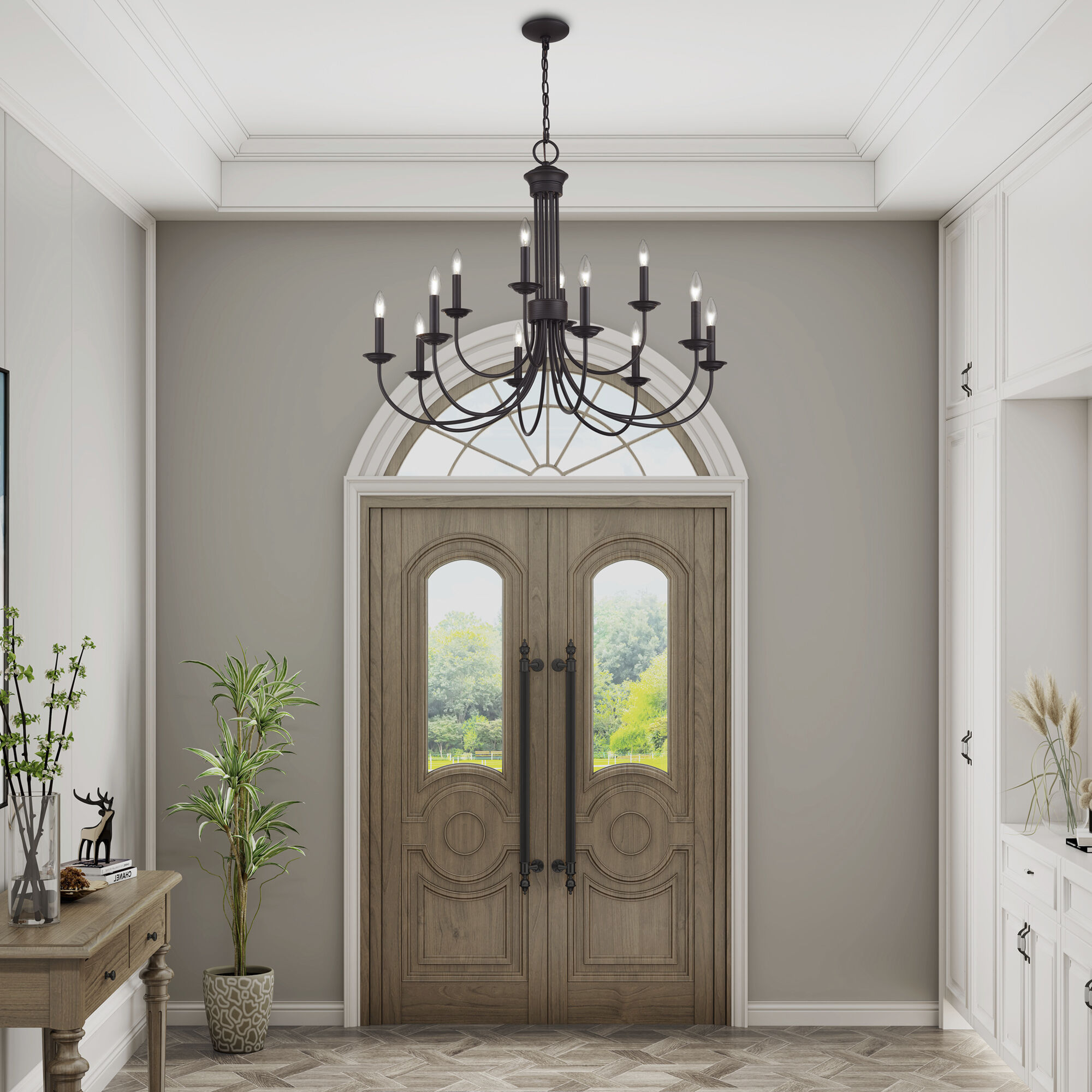 Estate 12 Light 36 inch Bronze 2-Tier Chandelier Ceiling Light