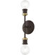 Lansdale 2 Light 5 inch Bronze with Antique Brass Accents Vanity Sconce Wall Light