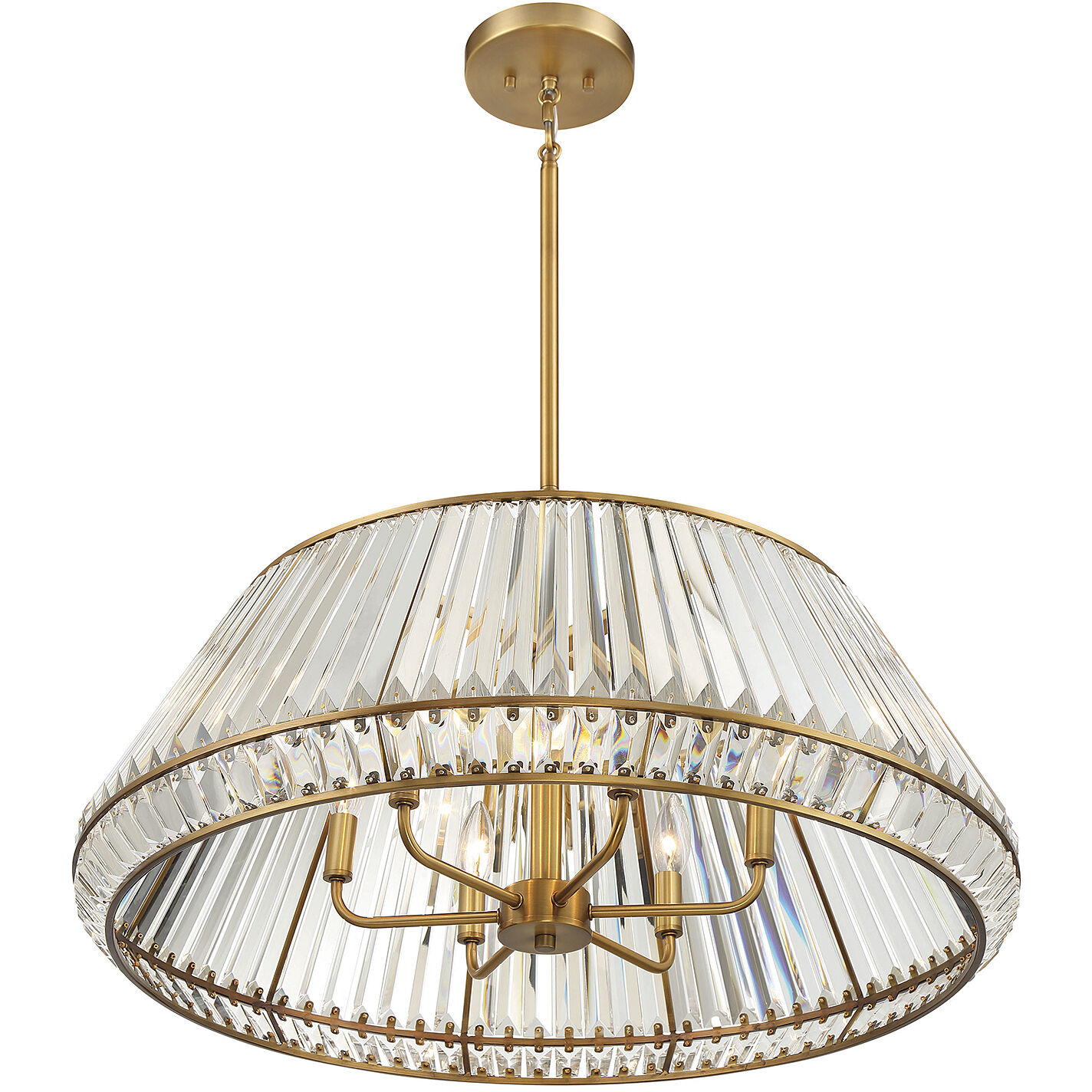 Pyramid 6 Light 29 inch Warm Brass Pendant Ceiling Light