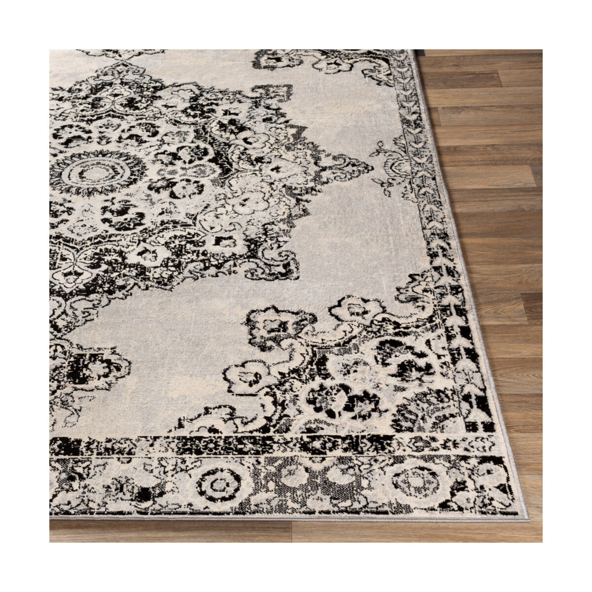 Monaco 87 X 63 inch Silver Gray/Medium Gray/Cream/Black Rugs