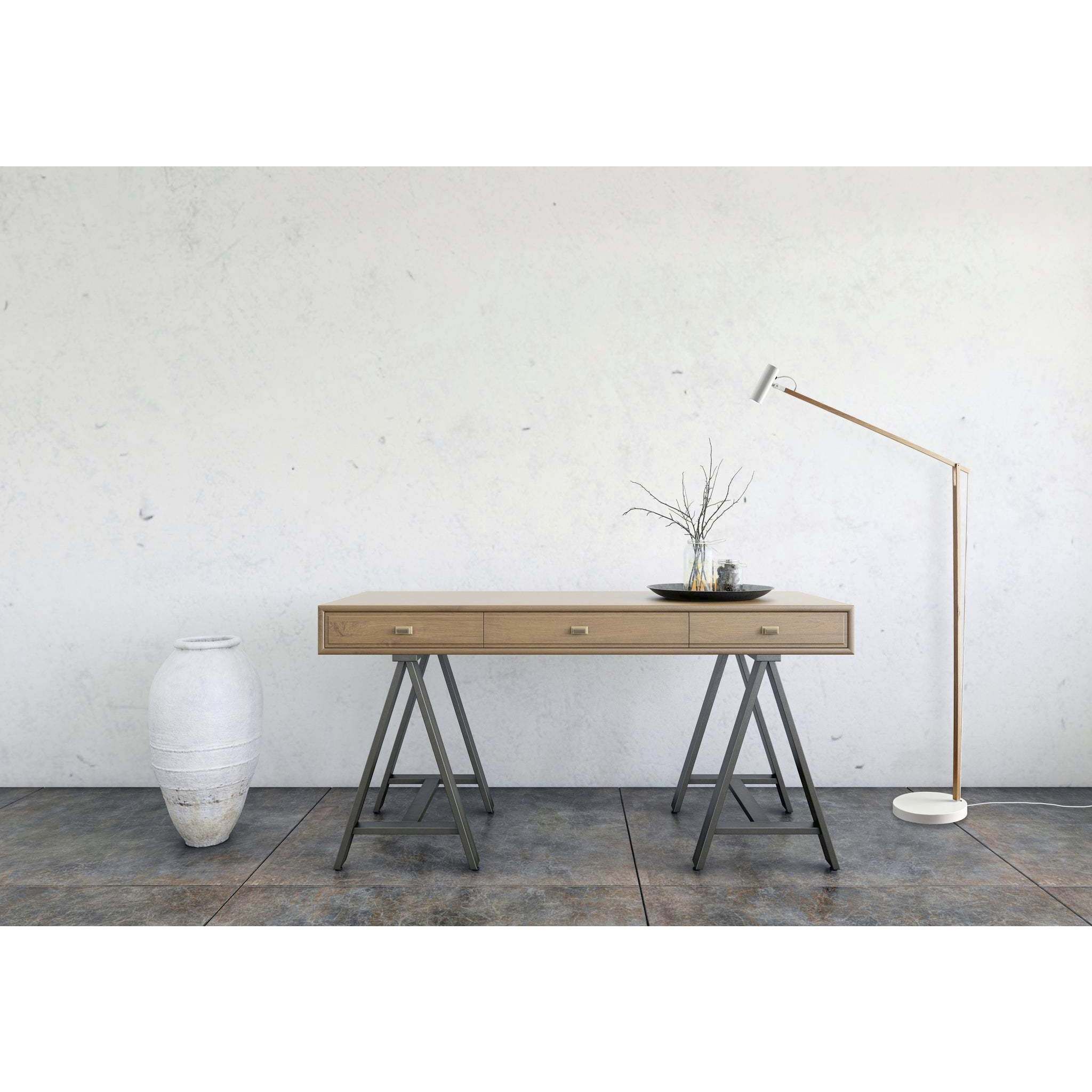 Crane 42 inch 5.00 watt Natural Ash Wood and White Floor Lamp Portable Light, ADS360