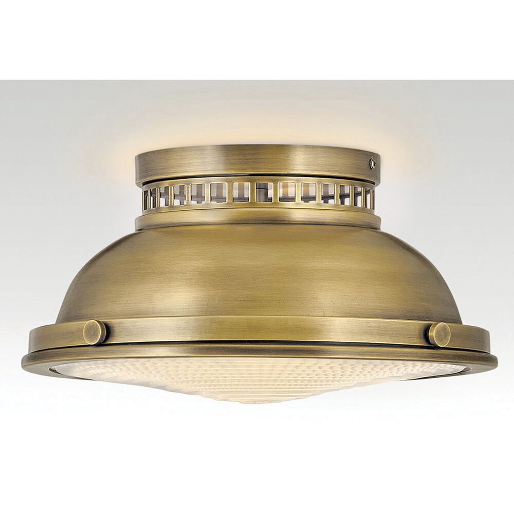 Emery 2 Light 12.75 inch Heritage Brass Indoor Flush Mount Ceiling Light