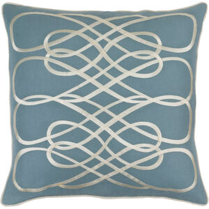 Leah 18 X 18 inch Denim and Beige Throw Pillow
