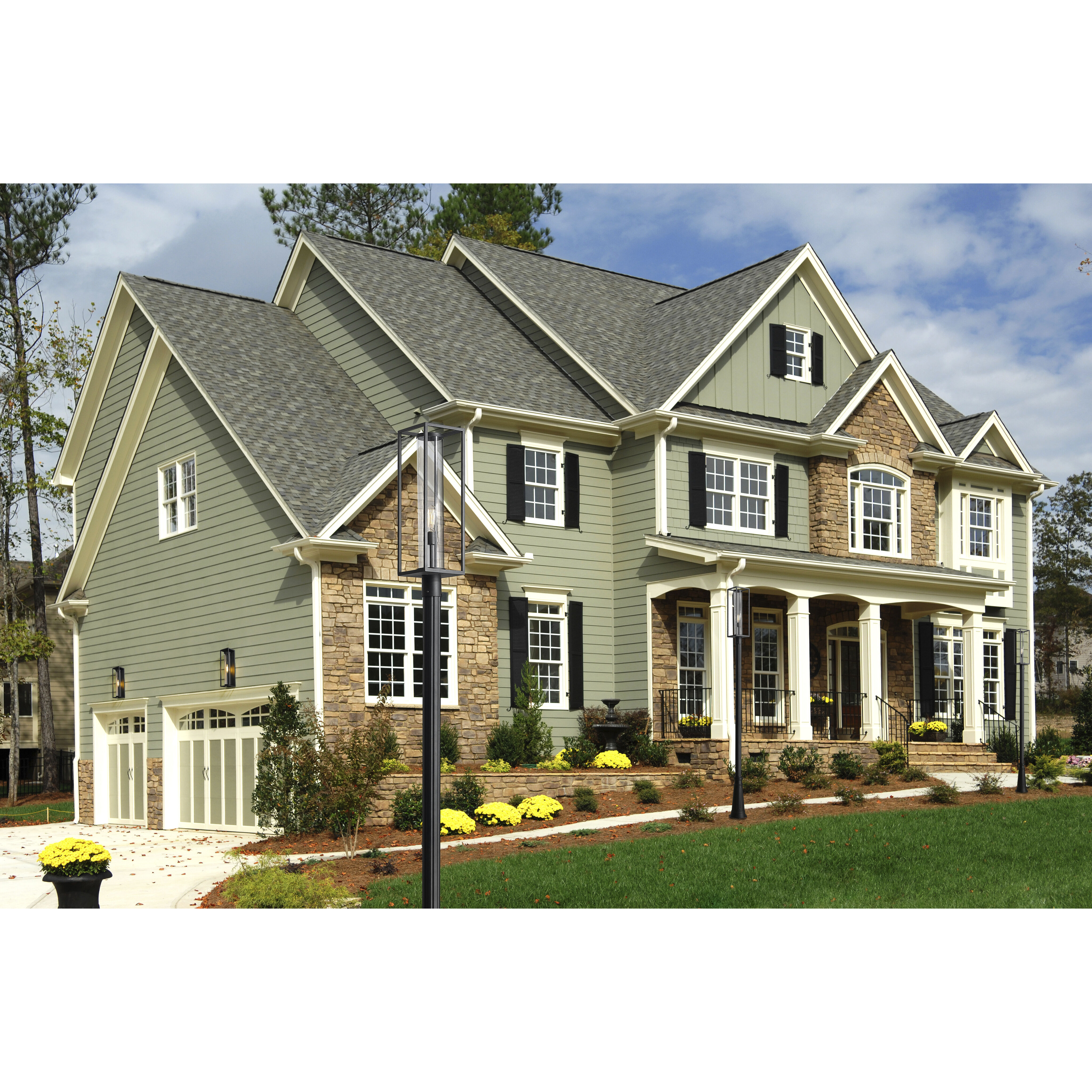 Dunbroch 1 Light 121.75 inch Black Outdoor Post Mounted Fixture