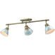 Duncan 3 Light 6.5 inch Aged Brass Semi-Flush Track Light Ceiling Light in Seafoam, Damp