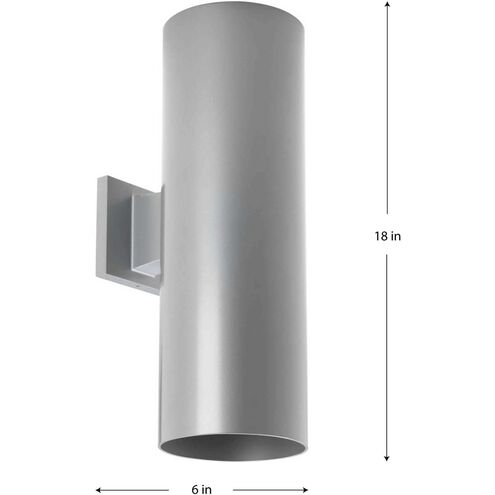 Cylinder Outdoor Wall Cylinder in Metallic Grey, LED Lamping, Progress LED