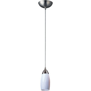 Milan LED 3 inch Satin Nickel Multi Pendant Ceiling Light in Simply White Glass, Configurable