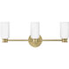 Naomi 3 Light 24 inch Lacquered Brass Bath Light Wall Light in Cased Opal