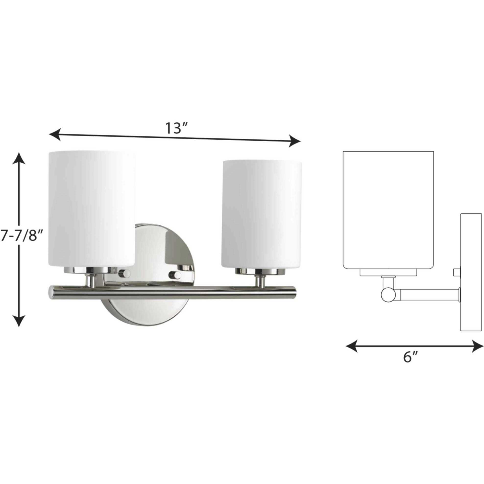 Replay 2 Light 13 inch Polished Nickel Bath Vanity Wall Light