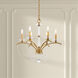 Priscilla 6 Light Heirloom Gold Chandelier Ceiling Light in Optic, Adjustable Height