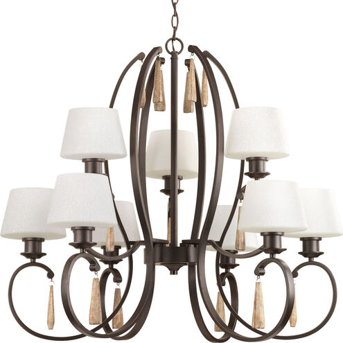 Club 9 Light 36 inch Antique Bronze Chandelier Ceiling Light