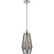 Ballston Windham LED 7 inch Polished Chrome Mini Pendant Ceiling Light in Plated Smoke Glass