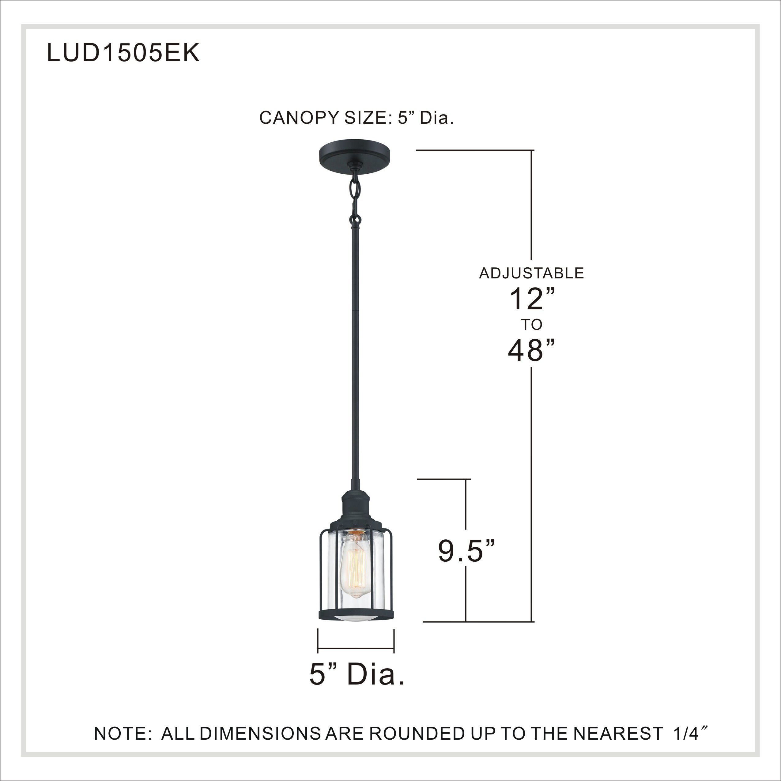 Ludlow 1 Light 5 inch Earth Black Mini Pendant Ceiling Light