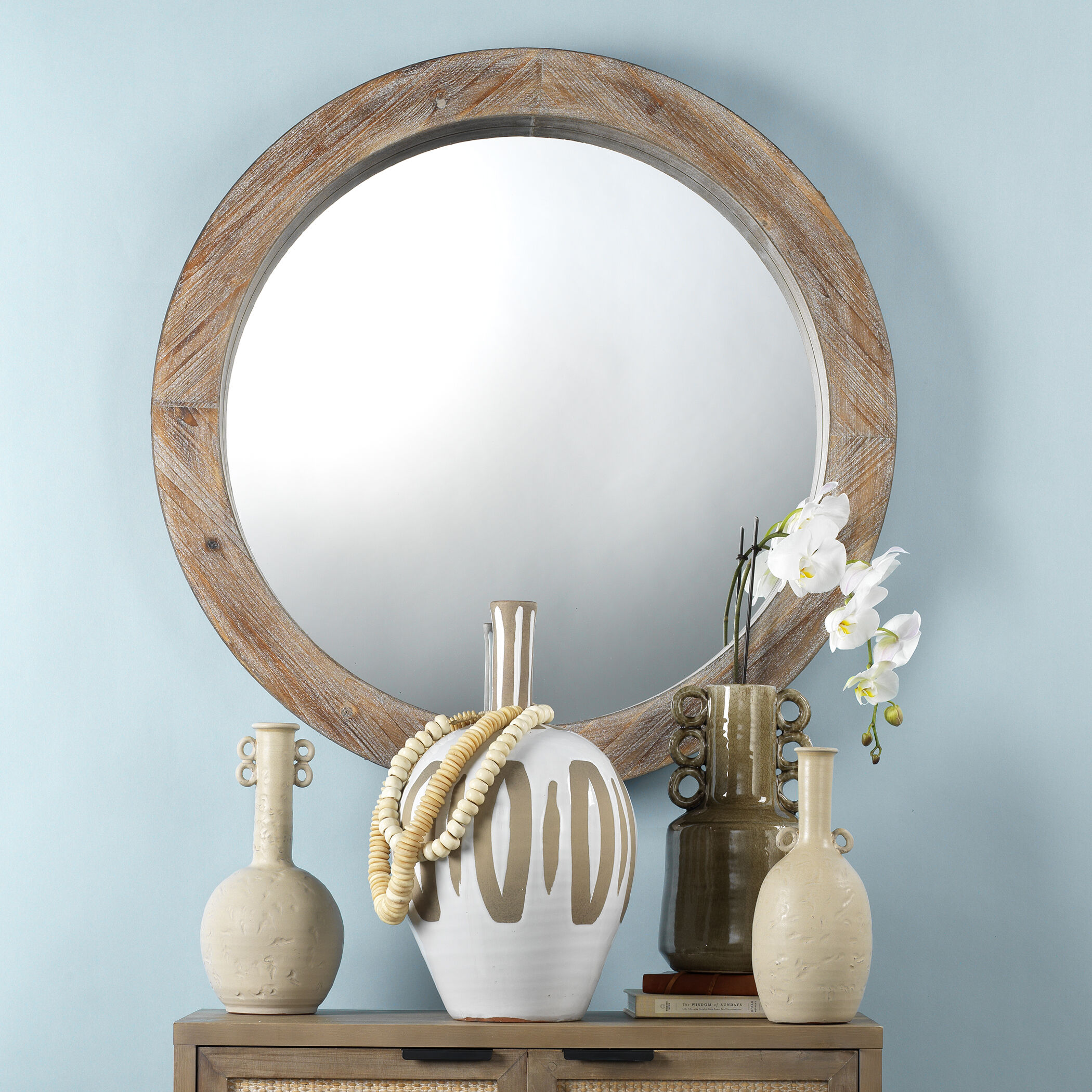 Reclaimed 36 X 36 inch Natural wood Mirror