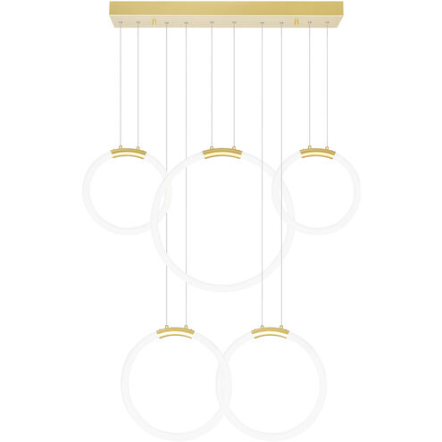 Hoops LED 8 inch Satin Gold Chandelier Ceiling Light