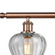 Ballston Fenton 3 Light 36 inch Antique Copper Island Light Ceiling Light in Clear Glass, Ballston
