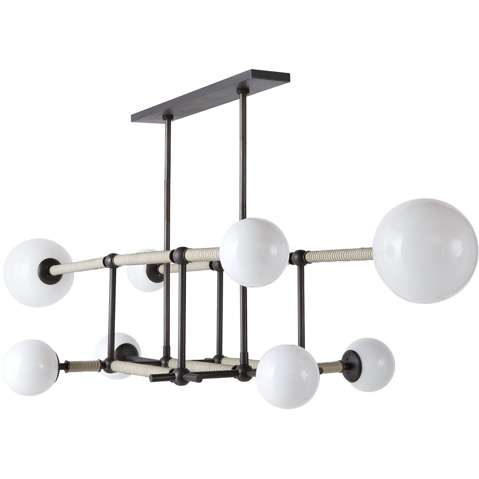 Erica 8 Light 58 inch English Bronze Linear Chandelier Ceiling Light