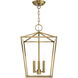 Devone 3 Light 13 inch Antique Brass Convertible Semi Flush/Lantern Ceiling Light