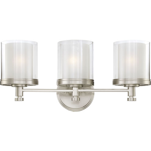 Decker 3 Light 22 inch Brushed Nickel Vanity Light Wall Light