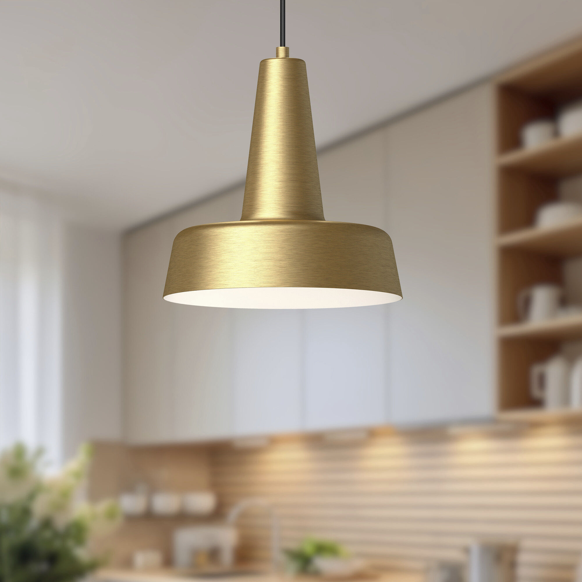 Alora Mood Juliana Pendant Ceiling Light in Brushed Gold