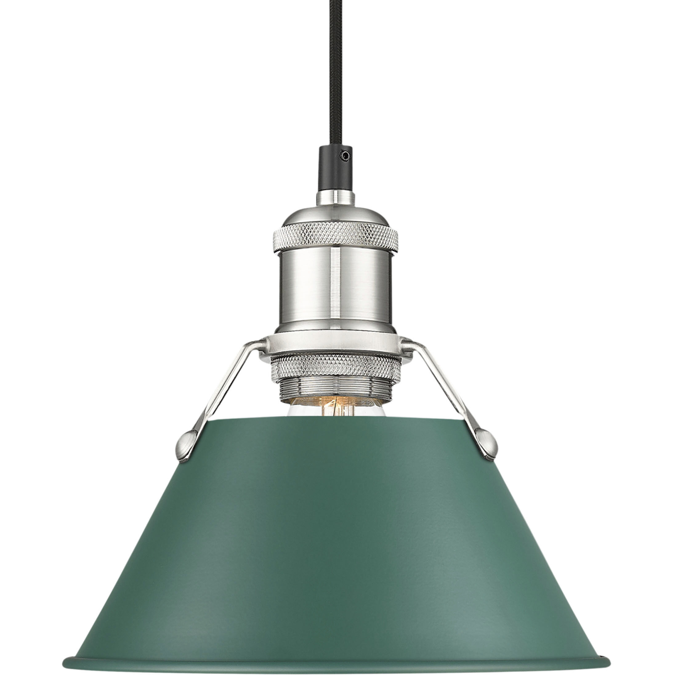 Yep Orwell Pendant Ceiling Light in Pewter, Pine Green, Small
