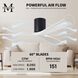 Atlas Irene-3H 60 inch Matte Black with Matte White Blades Ceiling Fan, Flush Mounted