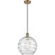 Ballston X-Large Deco Swirl LED 12 inch Brushed Brass Mini Pendant Ceiling Light in Black Textured, Ballston