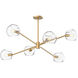 Alora Mood Willow 6 Light 37 inch Brushed Gold Chandelier Ceiling Light in Clear Glass