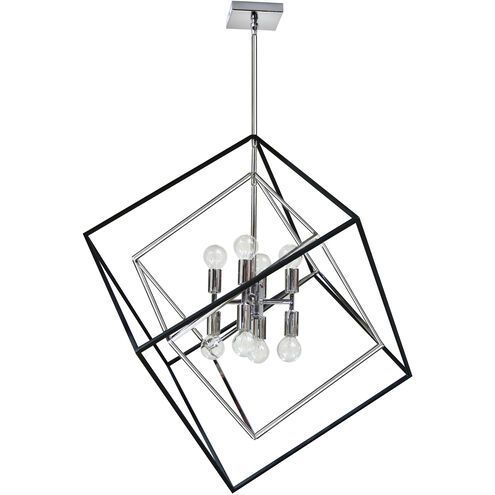 Kappa LED 27 inch Polished Chrome with Matte Black Pendant Ceiling Light in Polished Chrome and Matte Black