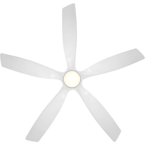 Zephyr 62 inch Matte White Downrod Ceiling Fan