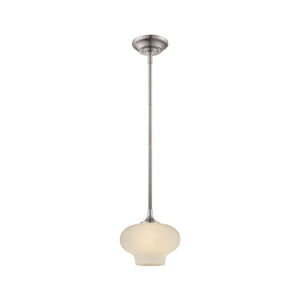 Eco-Gem LED 8 inch Satin Platinum Mini Pendant Ceiling Light in French Swirl