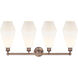 Cindyrella 4 Light 34 inch Antique Copper Bath Vanity Light Wall Light in Cased Matte White