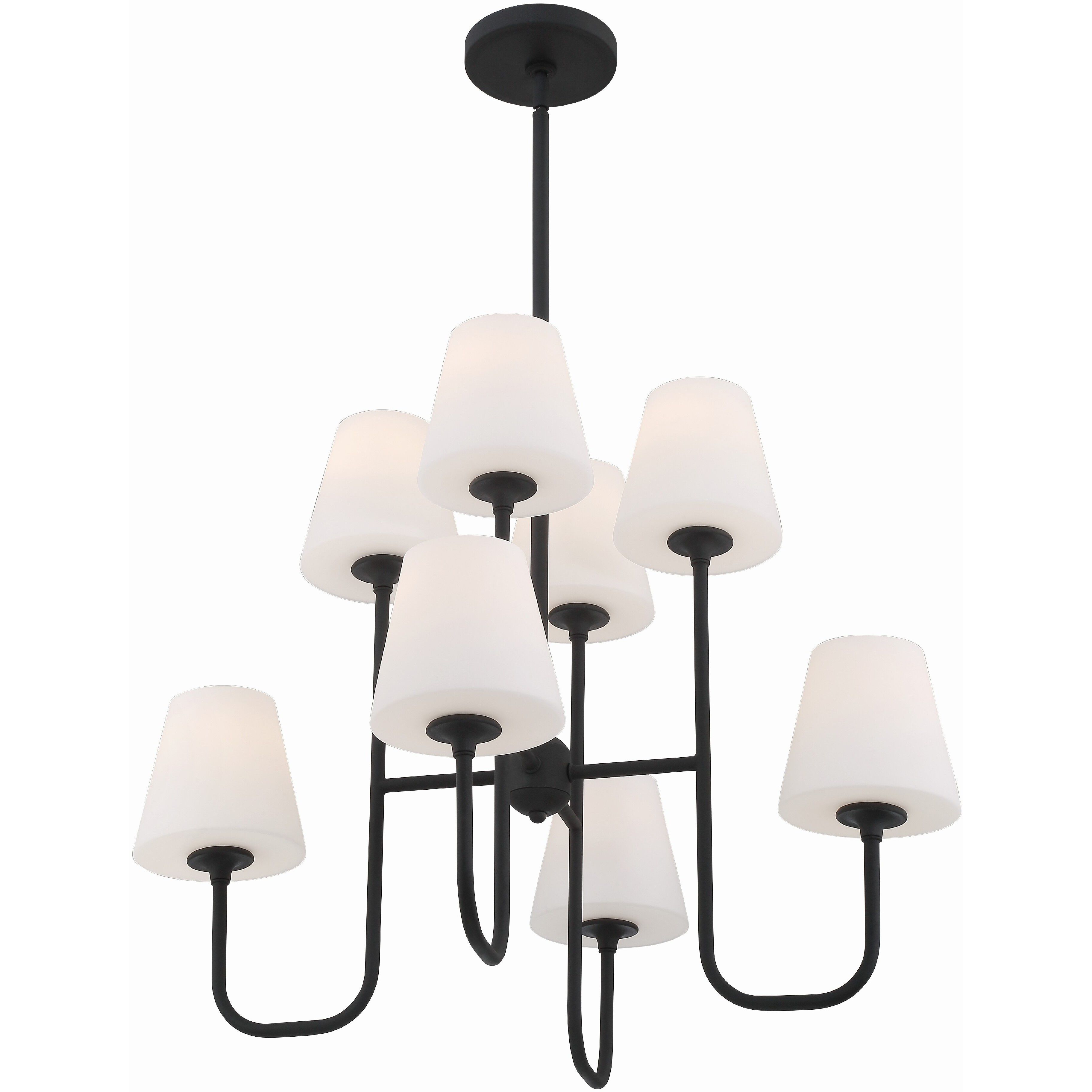 Keenan 8 Light 28 inch Black Forged Chandelier Ceiling Light