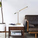 Port 35 inch 10 watt Satin Nickel and Charcoal Gray Desk Lamp Portable Light