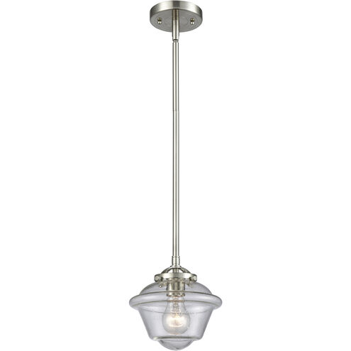 Nouveau Oxford 1 Light 7.5 inch Brushed Satin Nickel Mini Pendant Ceiling Light in Incandescent, Seedy, Nouveau