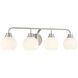 Contemporary 4 Light 32 inch Brushed Nickel Bathroom Vanity Light Wall Light