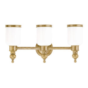 Chatham 3 Light 21 inch Aged Brass Bath And Vanity Wall Light 