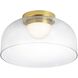 Nadine LED 11.75 inch Aged Brass Flush Mount Ceiling Light