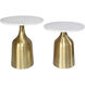 Tahula 15 inch White/Gold Side Table