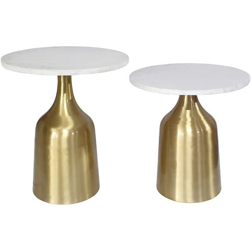 Tahula 15 inch White/Gold Side Table