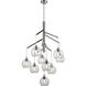 Andromeda 9 Light Chrome Foyer Pendant Ceiling Light in Clear Glass