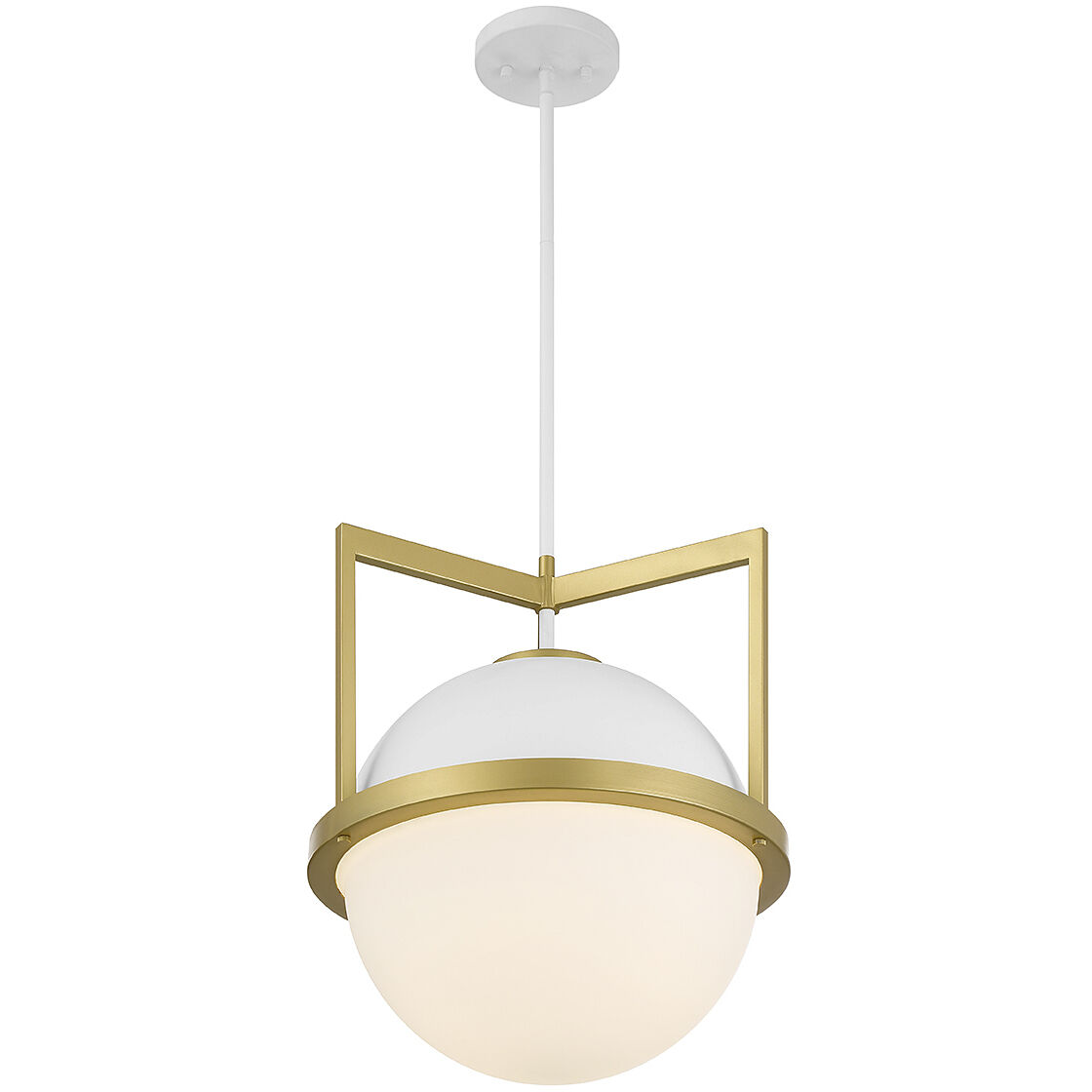 Carlysle 1 Light 15 inch White with Warm Brass Accents Pendant Ceiling Light in White/Warm Brass