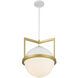 Carlysle 1 Light 15 inch White with Warm Brass Pendant Ceiling Light in White/Warm Brass