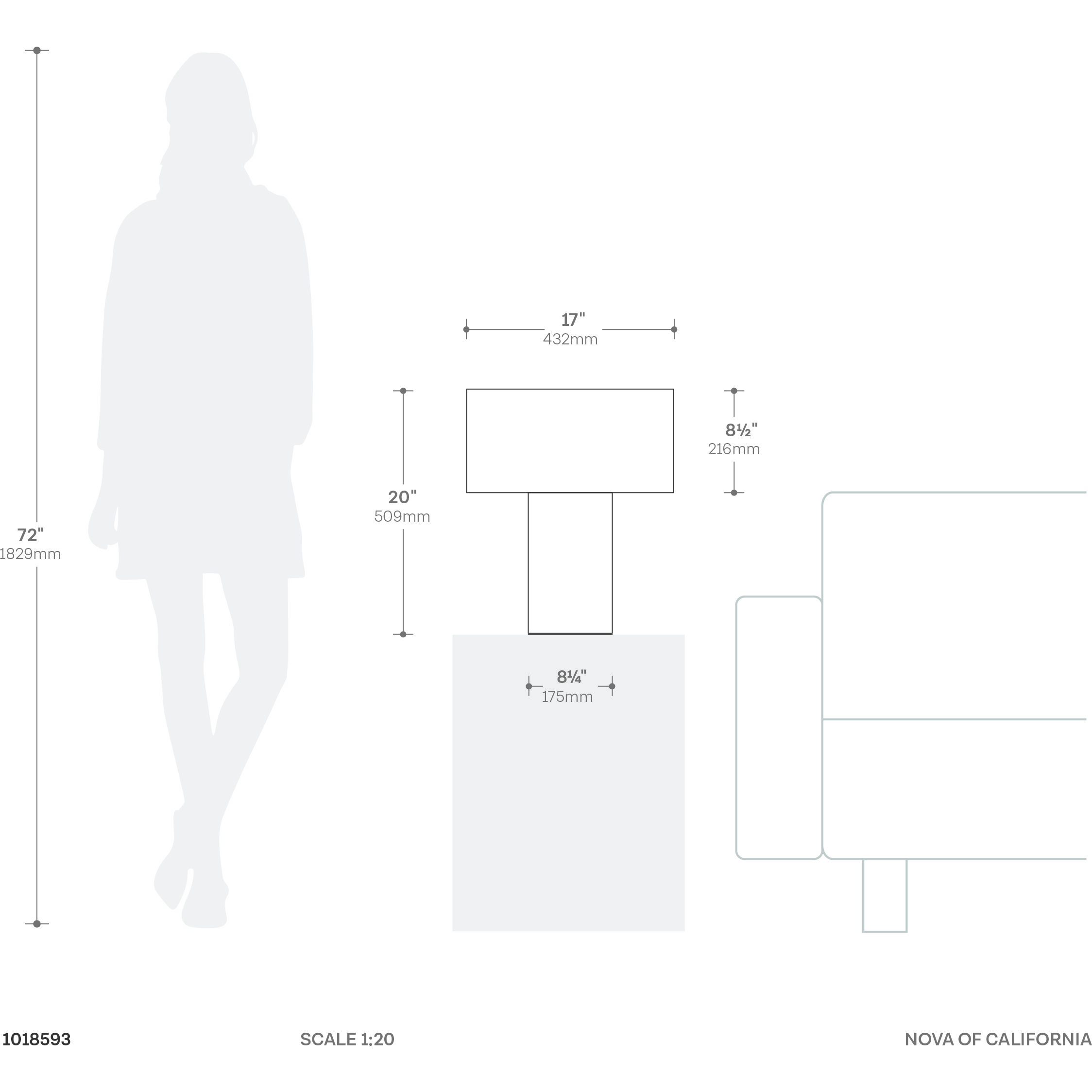 Moonlight 20 inch 22.00 watt Beige Table Lamp Portable Light