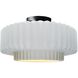 Radiance Collection - Pleated Tier 1 Light 14.5 inch Gloss White and Matte Black Semi-Flush Ceiling Light in Replaceable Bulb, Gloss White (outside and inside of fixture), 14.5W x 7.25H, Form+Finish+Function