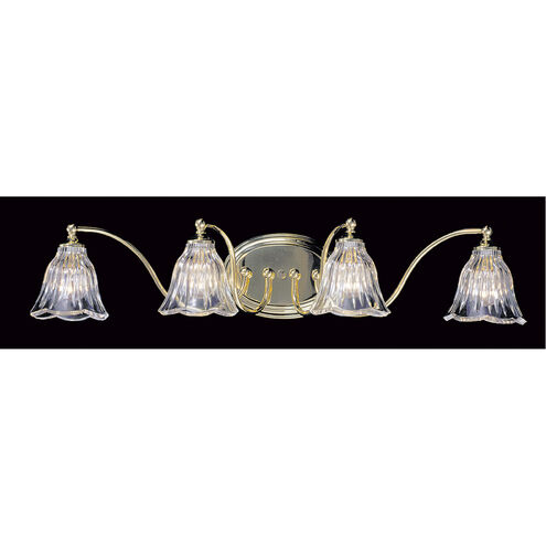 Geneva 4 Light 29 inch Polished Brass Sconce Wall Light