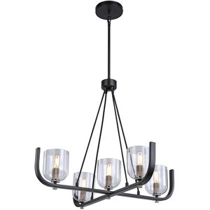 Cheshire 5 Light 30 inch Black and Nickel Chandelier Ceiling Light
