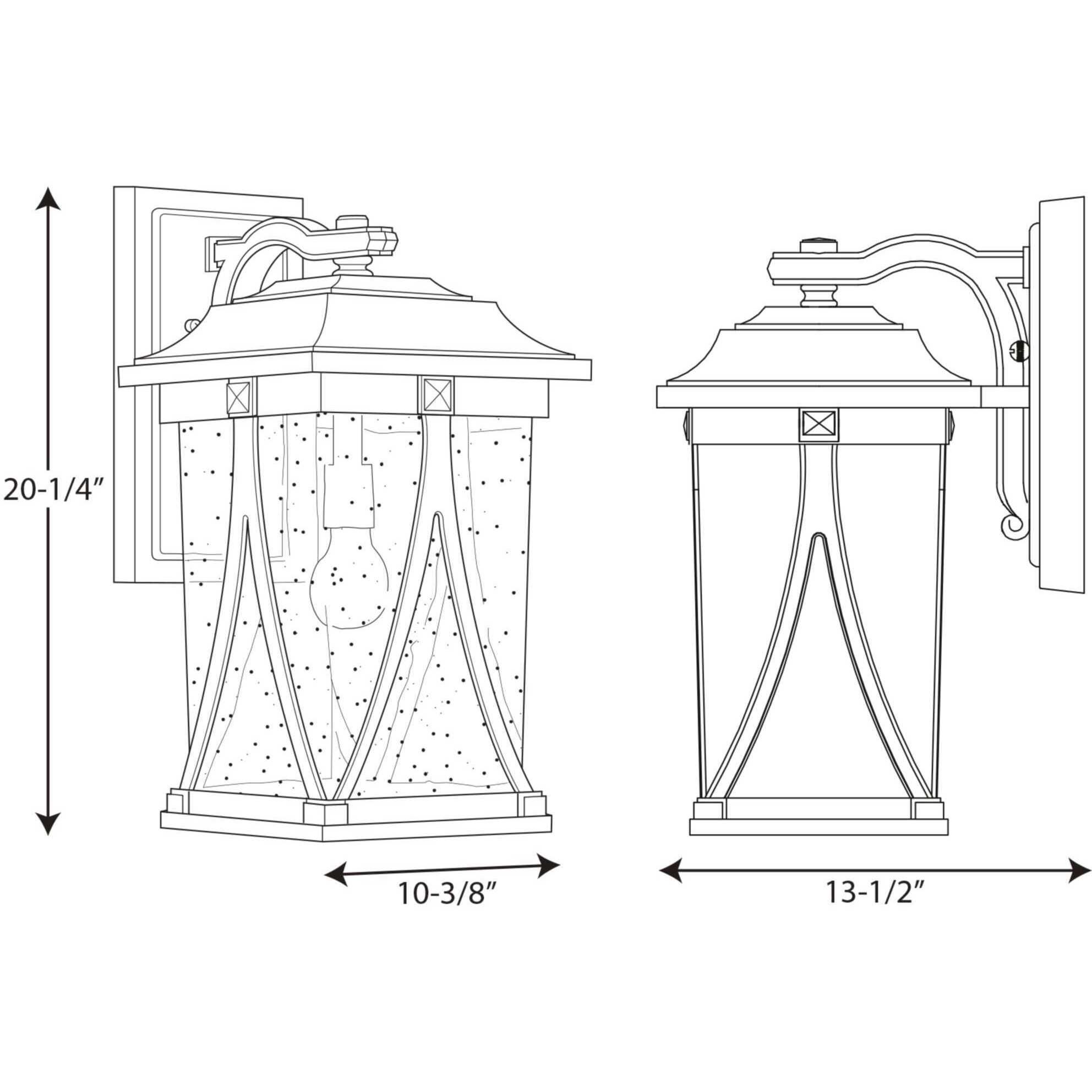 Abbott 1 Light 20 inch Antique Pewter Outdoor Wall Lantern, Large
