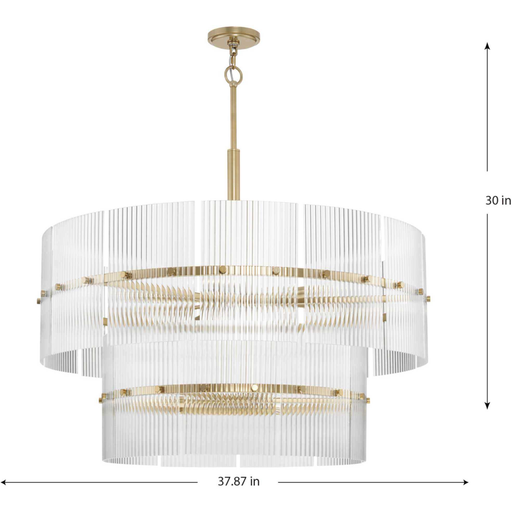 Seville 9 Light 37.87 inch Soft Gold Chandelier Ceiling Light, Design Series